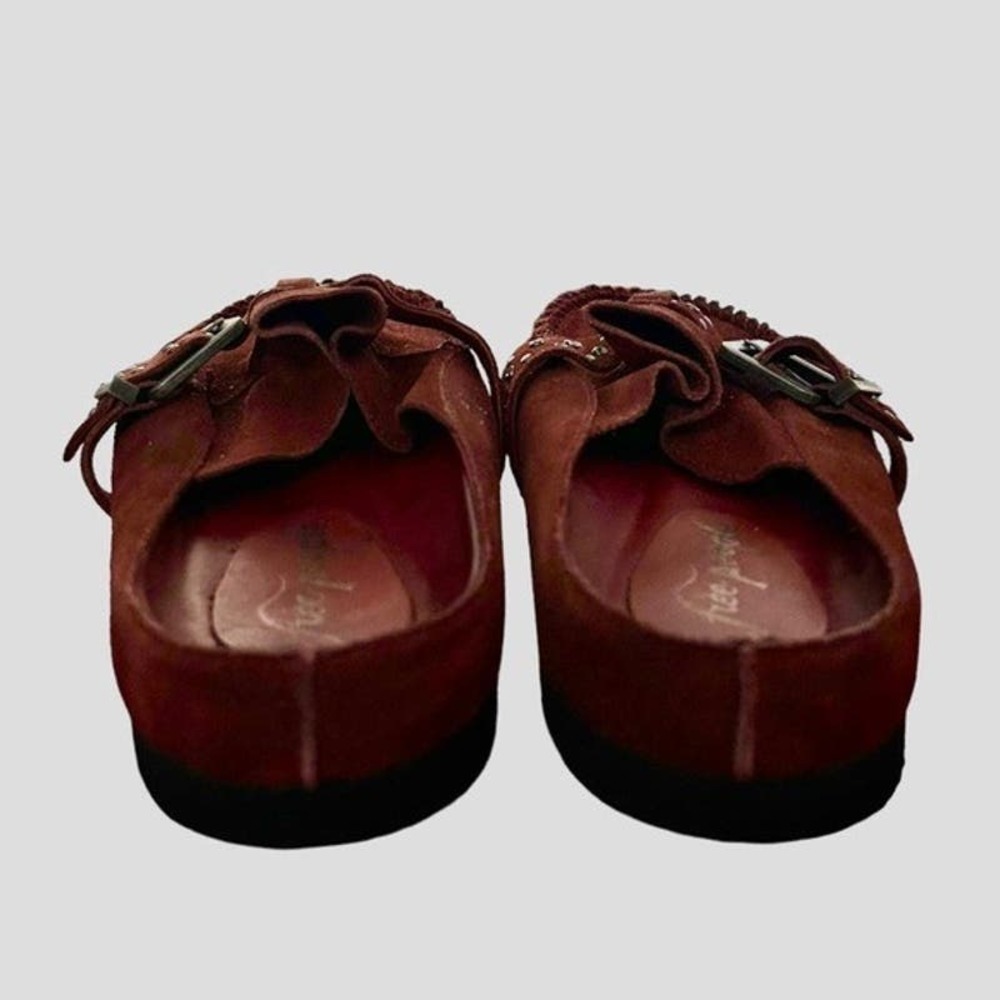 Free People Studded After Riding Mules Suede Slip-On Red Rust Size 10 NEW - Picture 5 of 11